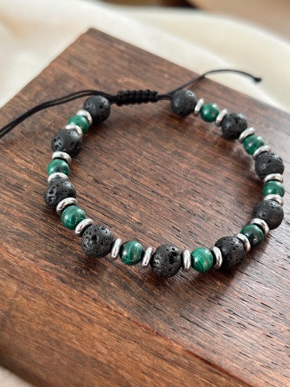 Lavastone Malachite Bracelet